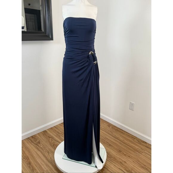 SIMKHAI $795 Emma Ruched Strapless Column Gown Size 4 - Picture 4 of 12